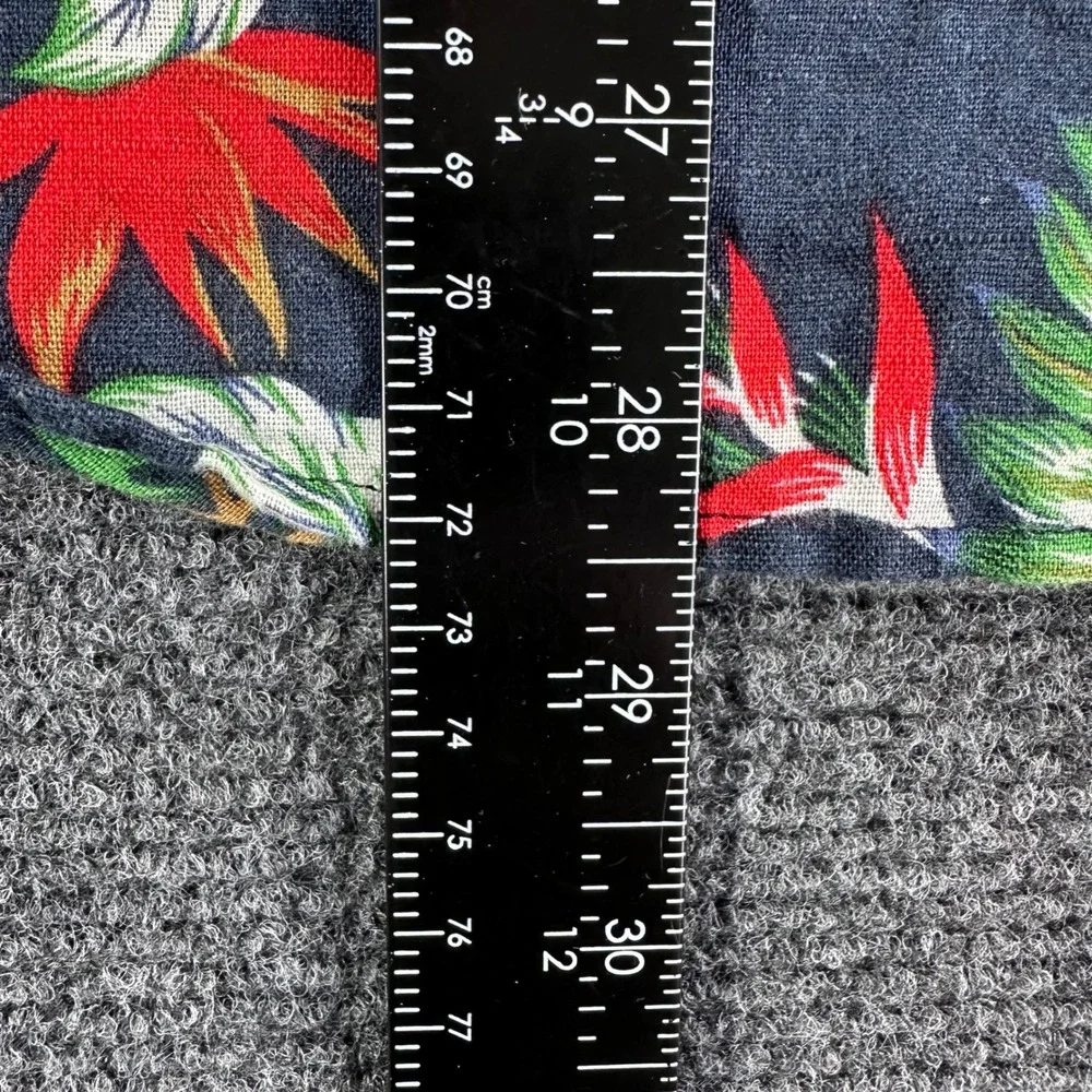 Banana‎ Republic Button Up Mens M Medium Blue Tropical Floral Linen Cotton Slim